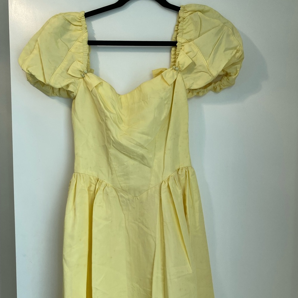 Vintage yellow taffeta dress